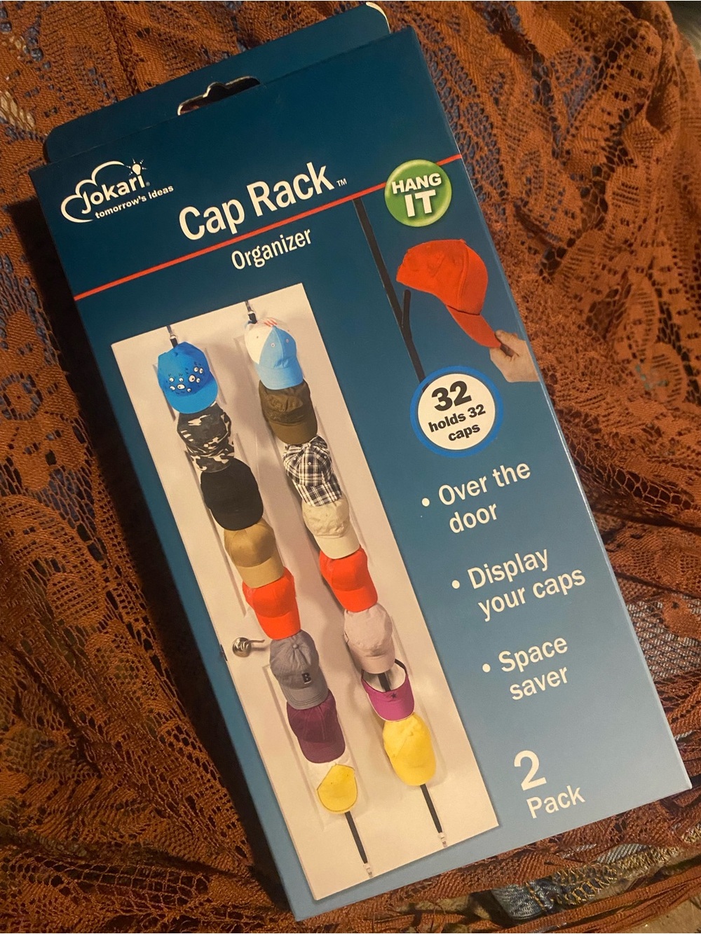 Cap Rack Organizer- 32 Hat Capacity!